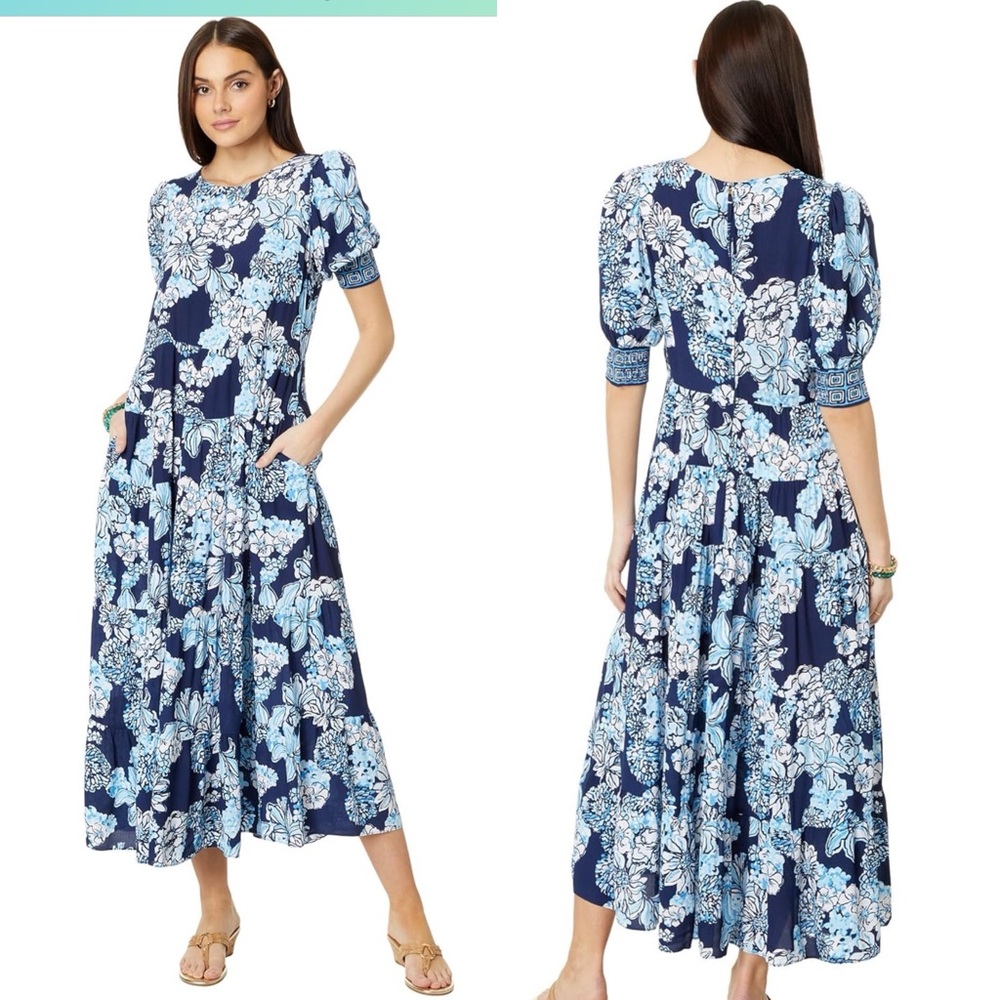 Lilly Pulitzer Ameilia Elbow Sleeve Midi Dress 00